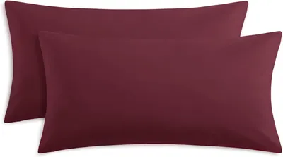 Produktbild von Kissenbezug 40 x 80, Rot, 2er-Set -  Kissenbezüge, 40x80, Burgunderrot, Kissenbezug 40x80 cm mit Reißverschluss, aus Mikrofaser