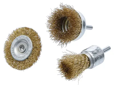 Productafbeelding van KRAFTMANN 50903 Set van 3 draadborstels voor boormachines.