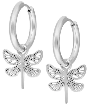 Produktbild von Wildcat Ohrringe - Little Dragonfly Hoops - Silber - Chirurgenstahl 316L - wasserfest, langlebig, hautverträglich, Silber
