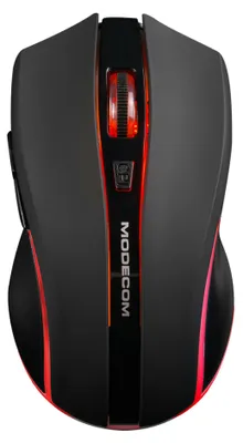 Produktbild von MODECOM MC-WRM1 Funkmaus, Schwarz, 2.4 GHz, USB-Empfänger, ergonomische optische Maus für Laptop und PC