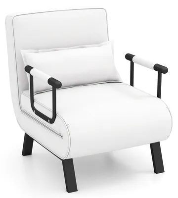 4-in-1 Schlafsessel klappbar Schlafsofa 5 Stufen verstellbar bis 150 kg Weiß