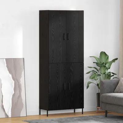 Produktbild von vidaXL Highboard Schwarz Eichen-Optik 69,5 x 34 x 180 cm Holzwerkstoff