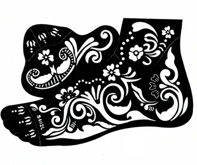 Produktbild von Henna Tattoo Schablone für den linken Fuß