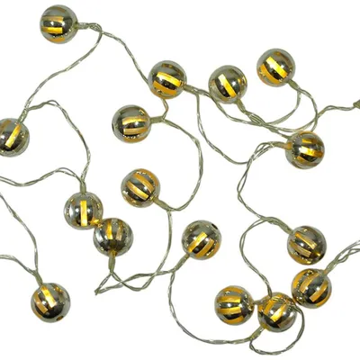 Produktbild von LED Lichterkette Glanzkugeln 20 flg batteriebetrieben warmweiß Dekoleuchten