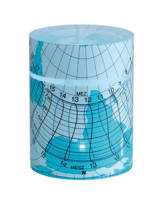 Produktbild von TFA Dostmann Solemio Sonnenuhr, 43.4000.06, Himmelsrichtung und Sonnenzeiten ablesbar, Zylindersonnenuhr, blau, (L) 40 x (B) 40 x (H) 53 mm