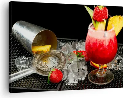 Produktbild von Bild auf Leinwand - Leinwandbild - Alkohol aperitif cocktail getränk - 70x50cm - Wand Bild - Wanddeko - Leinwanddruck - Bilder - Kunstdruck - Leinwand bilder - Wandkunst - AA70x50-2257