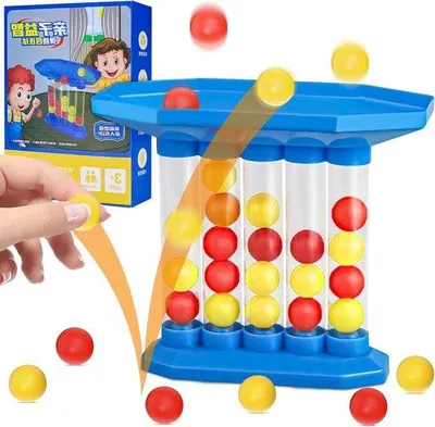 Zdjęcie produktu dla Gra planszowa z 4 kostkami – gra w ping-ponga z przeskakiwaniem dla dzieci i dorosłych