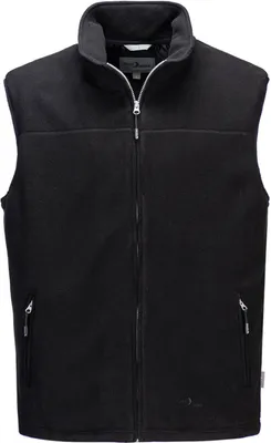 Produktbild von Blue Wave Herren Fleeceweste Lutz windfestem Tafetta Innenfutter - Weste Fleece mit Stehkragen in Schwarz Größe S