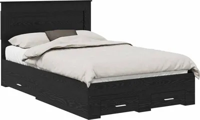 Obrázek produktu pro vidaXL Rám postele černý dubový vzhled 120 x 190 cm materiál na bázi dřeva