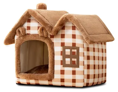Zdjęcie produktu dla Ciepłe i Przytulne Legowisko dla Kota - Pluszowe Igloo - Składany Domek dla Kota - Zdejmowana Poduszka - Można Prać - Miękkie i Wygodne - Legowisko dla Zwierząt