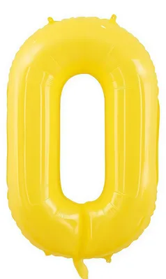 Zahlenballon 0, gelb, 101 cm, Folie, für Helium, Geburtstag