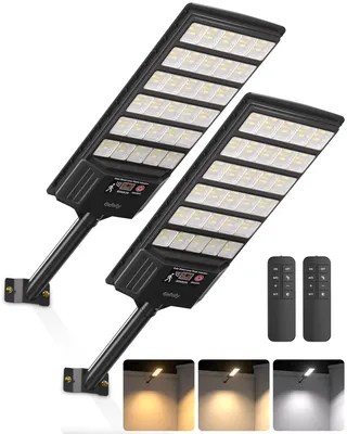 Solar-Straßenlaterne 2er-Pack mit Bewegungsmelder, IP67, 5000 mAh