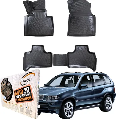 Produktbild von Trimak Autofußmatten kompatibel mit BMW X5 E53 (1999 - 2006) Auto Allwetter Gummimatten