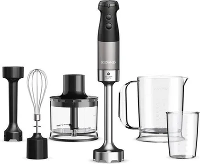 Productafbeelding van Handmixer Set - Keukenmixer Staafmixer - Maaltijden Bereiden - Krachtige 1200W Motor - 500 ml - Zwart Grijs