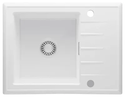 Produktbild von Keramisches Küchenspülbecken, Einzelbecken, Überlaufgeschütztes Design, WEISS