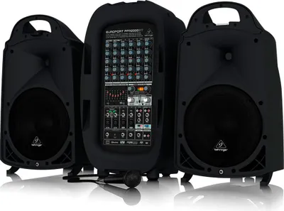 Produktbild von Behringer PPA2000BT, 2000 W, Schwarz, Verkabelt & Kabellos, AC, 100-240 V, 25,4 cm (10")