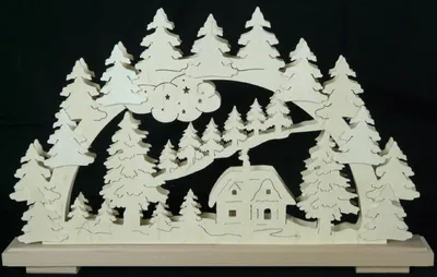 Produktbild von Schwibbogen mit Waldhaus und Beleuchtung BxHxT 50x31x7cm NEU