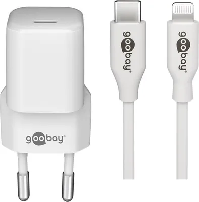 Image de goobay 61084 goobay Ladekabel mit Adapter weiß 1,0 m, 20 Watt
