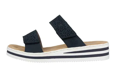 Produktbild von Rieker Pantoletten in Übergrößen Blau V02K7-15 große Damenschuhe