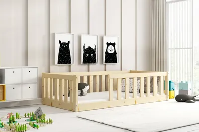 Produktbild von Kinderbett 80x160 SELENE mit Rausfallschutz - Kiefer