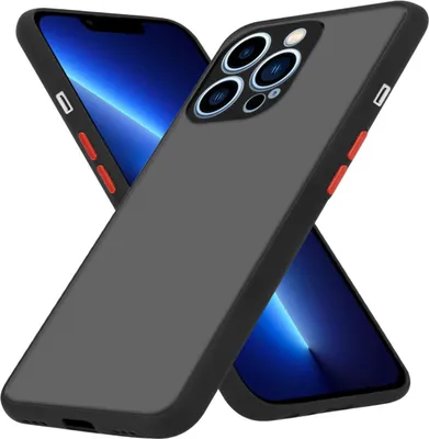 Produktbild von Cadorabo Hülle für Apple iPhone 13 PRO MAX in Matt Schwarz Hybrid Schutzhülle mit TPU Silikon Innenseite und matter Kunststoff Rückseite Case Cover Etui Handy Hülle