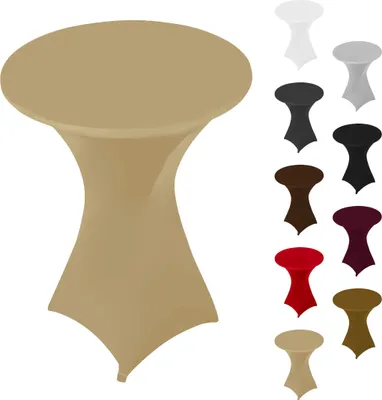 Produktbild von Stehtischhusse Stretch Sand elastischer Bistrotisch Überzug, ø 60cm