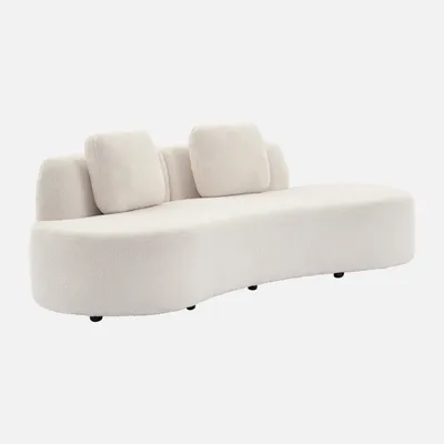 Produktbild von sweeek - Organisches Sofa, 3-Sitzer mit Bouclé-Bezug - Weiß