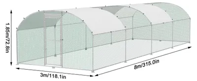 Immagine prodotto di Gabbia metallica grande per polli e altri animali, con design ad arco e tetto resistente alle intemperie