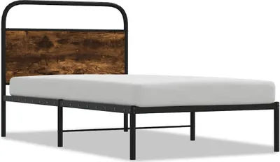 Produktbild von vidaXL Bettgestell ohne Matratze 100x190 cm Räuchereiche Holzwerkstoff