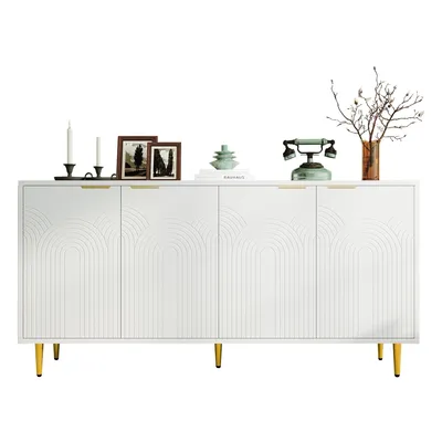 Produktbild von Sideboard mit Türen, Breite 160 cm, Wohnzimmerschrank, Mehrzweckschrank, Aufbewahrungsschrank, matt