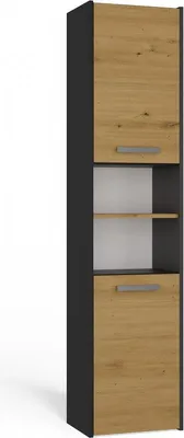 Immagine prodotto di Moderno mobile da bagno largo 40 cm – Scaffale Post | Colore: antracite e rovere artigianale