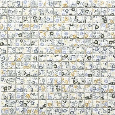 Produktbild von Keramikmosaik CG SP06 Blumen bunt 30x30 cm