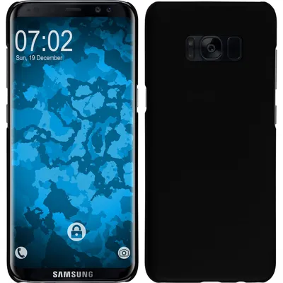 Produktbild von PhoneNatic Case kompatibel mit Samsung Galaxy S8 - Hülle schwarz gummiert Hard-case + flexible Folie