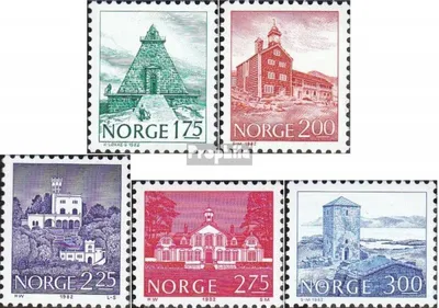 Produktbild von Briefmarken Norwegen 1982 Mi 855-859 (kompl.Ausg.) postfrisch Bauwerke