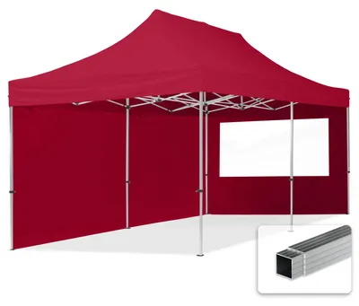 Produktbild von TOOLPORT 3x6m Aluminium Faltpavillon, inkl. 2 Seitenteile, rot