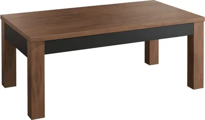 Produktbild von Couchtisch Pazin 24, Farbe: Nuss / Schwarz, teilmassiv - 120 x 70 x 48 cm (B x T x H)