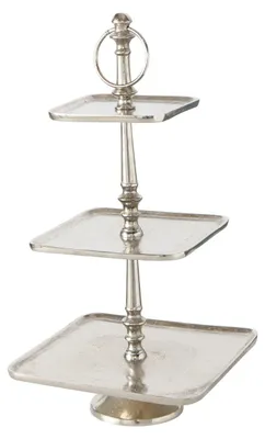 Produktbild von Etagere Vendi 3 Ebenen Aluminium H 30cm Ø 23 cm silber