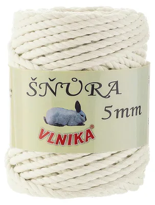 500g Makramee-Garn Snura Unifarben 5mm creme