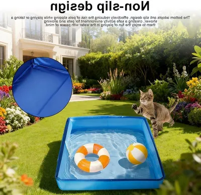 Faltbares Hundepool für kleine Hunde und Katzen, 50 x 50 x 10 cm, tragbar und ideal für Welpen und Kätzchen