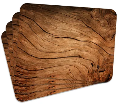 Produktbild von MG Design Set aus 4 Kork-Platzsets - Wood 1 - 30 x 40 cm - hitzebeständig & abwischbar, mit Korkrückseite
