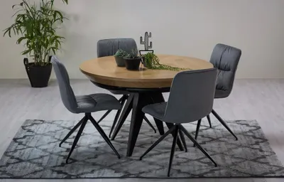 Produktbild von Emoebel24 Runder Tisch, Esstisch, Holztisch T49 Auf Metallgestell 120-220 cm