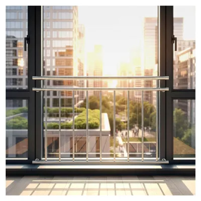 Produktbild von Balkongeländer 90x128CM Stabgeländer Edelstahl V2A Fenstergeländer Terrassengeländer Brüstung Fenstergitter