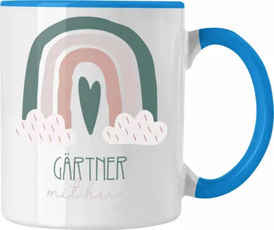 Produktbild von Trendation - Gärtner Tasse Geschenk Danke Kaffeetassse Geschenkidee für Gärtner mit Herz Spruch (Blau)
