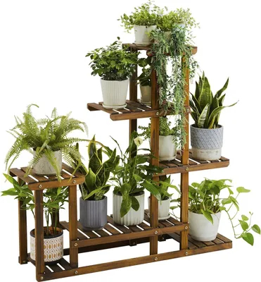 Produktbild von Holz Pflanzenregal 97 x 96 cm - Blumenständer für Innen und Außen