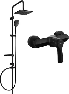 Immagine prodotto di Mexen Sven set doccia esterno con soffione e miscelatore doccia Sabre, nero - 72140262-70