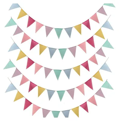 Produktbild von 5 Stück Wimpelkette Wimpel Banner Wimpel Girlande draußen Outdoor Dekoration für Hochzeit Party Weihnachten