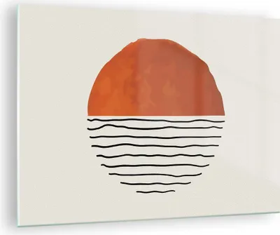Produktbild von Bilder auf glas - Einteilig - Modern Sonne Meer - 70x50cm - Glasbilder - Wandbilder - Bilder - zum Aufhängen bereit - Wanddekoration aus Glas - Glas Bilder - Wandbild auf Glas - GAA70x50-4512
