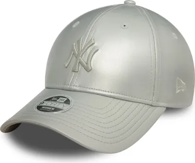 Produktbild von New Era 9Forty Damen Cap - KUNSTLEDER NY Yankees silber