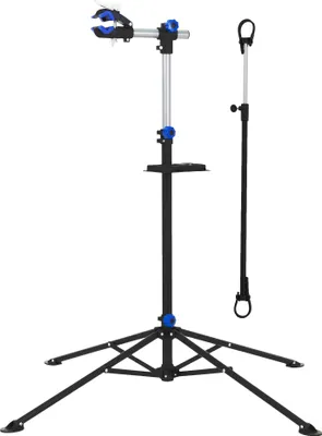 Produktbild von ECD Germany Montážní stojan e-bike MTB Profi, opravárenský stojan otočný o 360°/výškově nastavitelný 105-185 cm, robustní stojan pro všechny typy kol, nosnost až 50 kg, čtyřnohá základna stojanu, magnetická přihrádka na nářadí