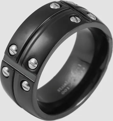 Produktbild von Akzent Herren-Ring aus Edelstahl, schwarz/ silberfarbig